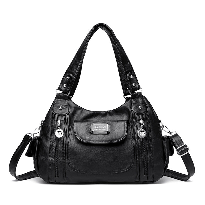 Women's Retro Soft Leather Motorcycle Trendy Quality Handbags