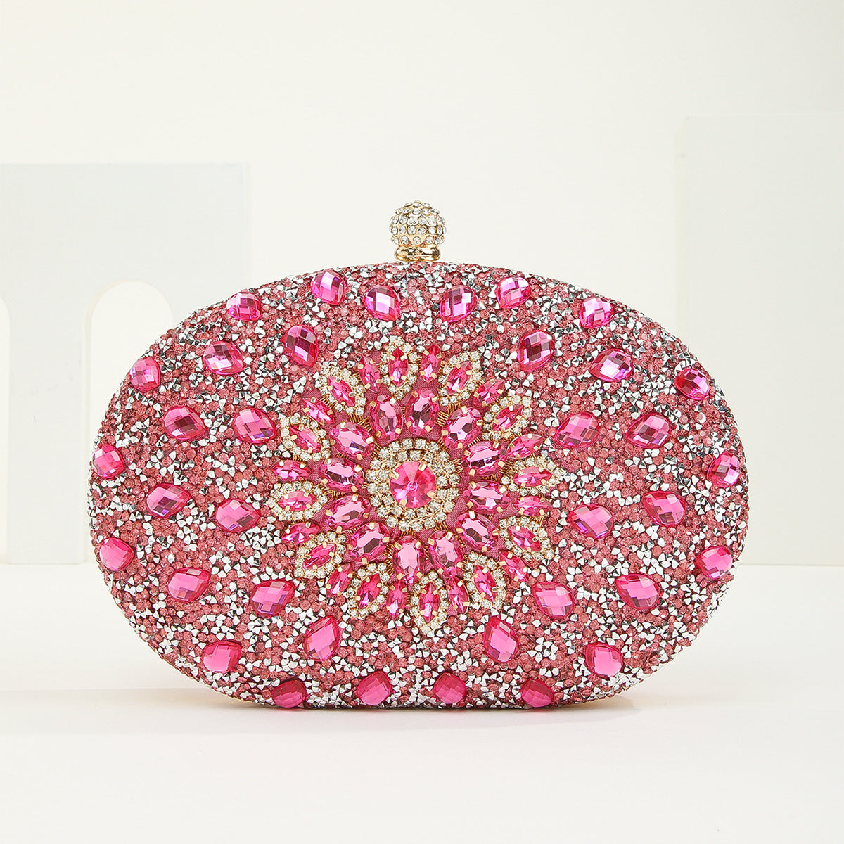 Women's Holding Dinner Full Rhinestone Diamond Sunflower Evening Bags