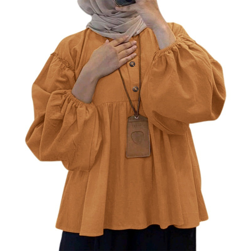 Women's Muslim Wear Simple Loose Fitted Waist Clothing