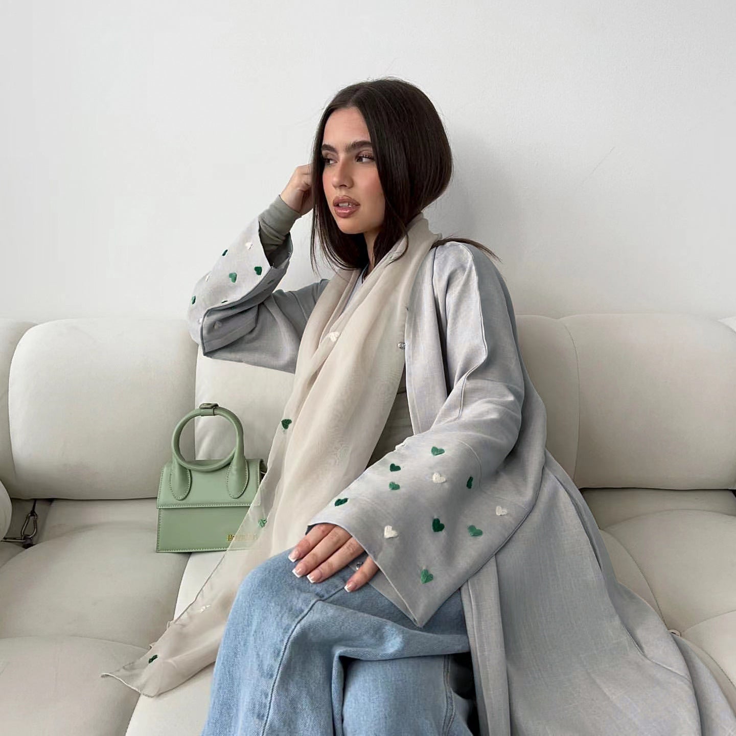 Fashion Love Embroidered Turkish Elegant Robe Clothing