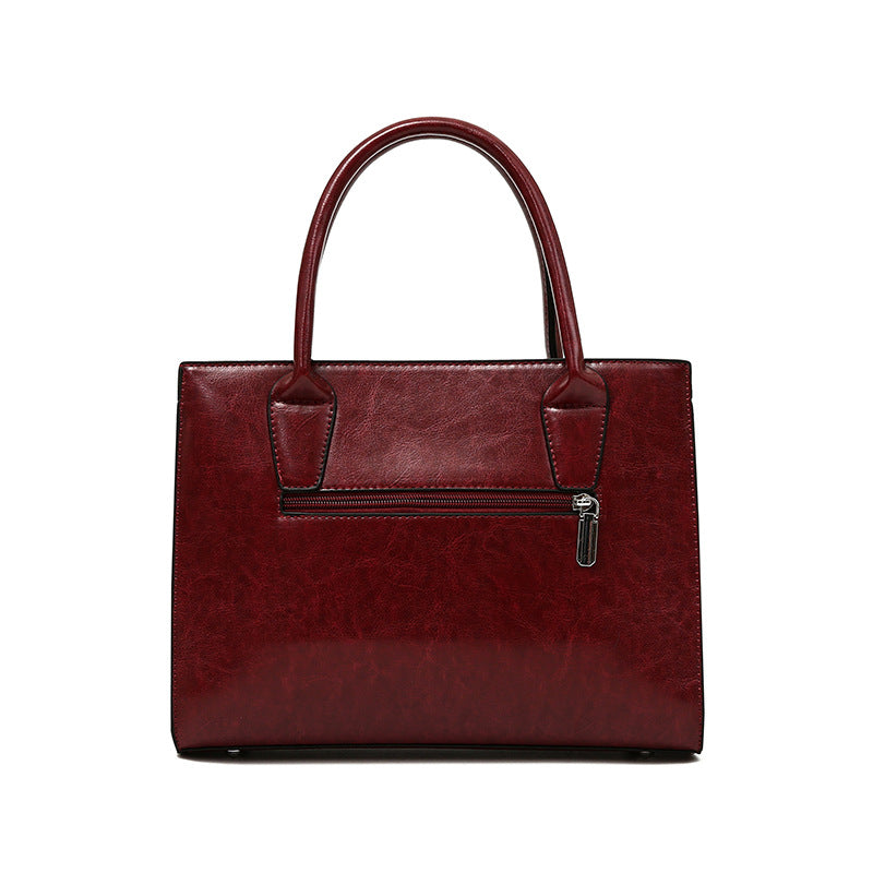 Women's Retro Match Sets Oily Leather Shoulder Bags
