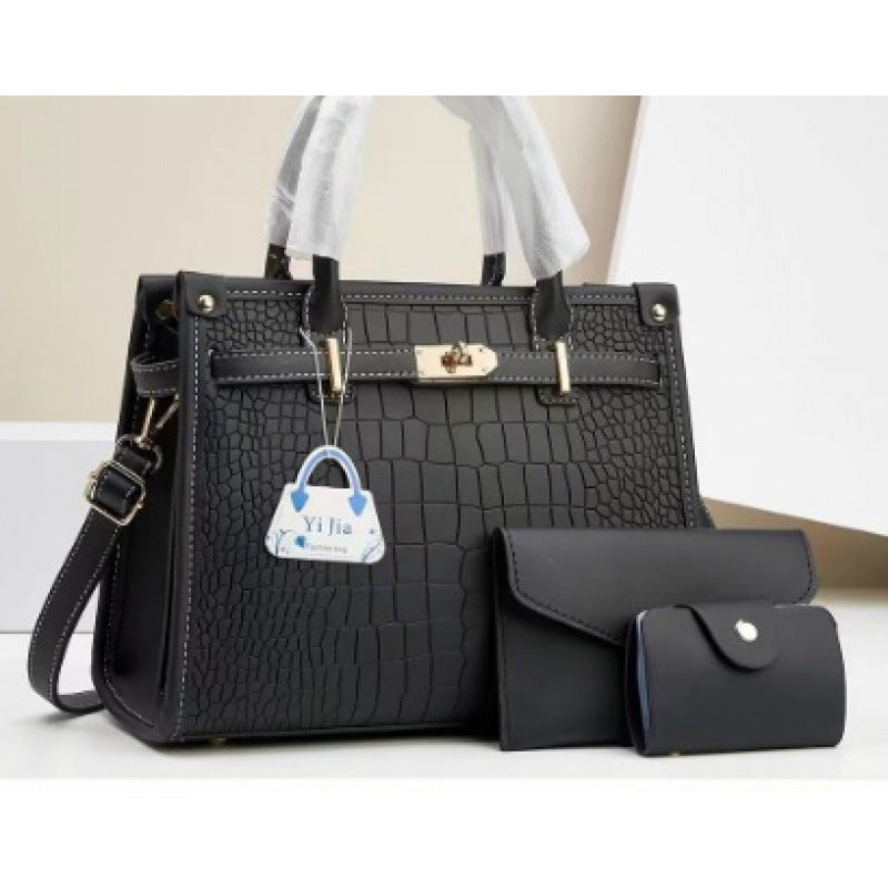 Women's Stone Pattern Mother Solid Color Trendy Small Square Bags