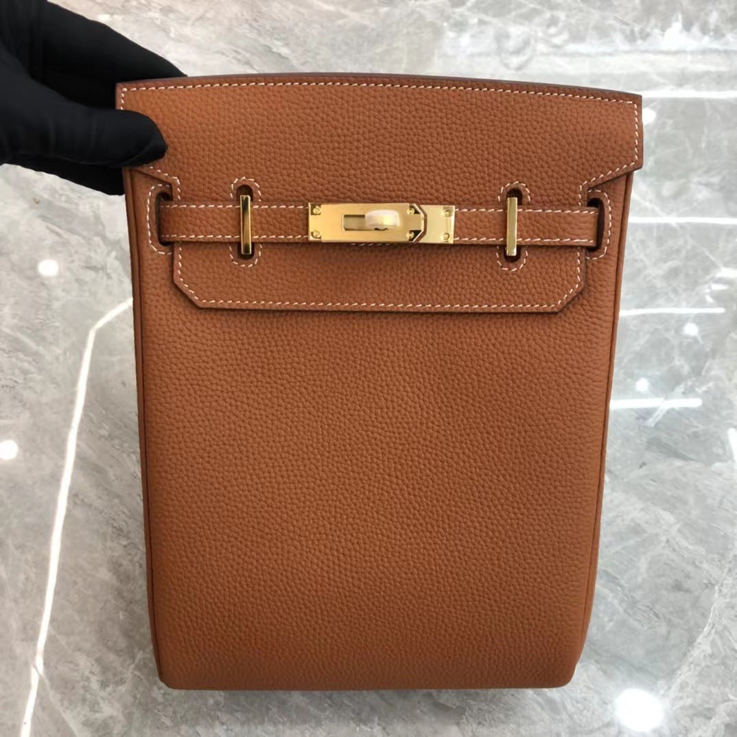 Women's Unisex Genuine Cattlehide Leather Surface Kelly Bags
