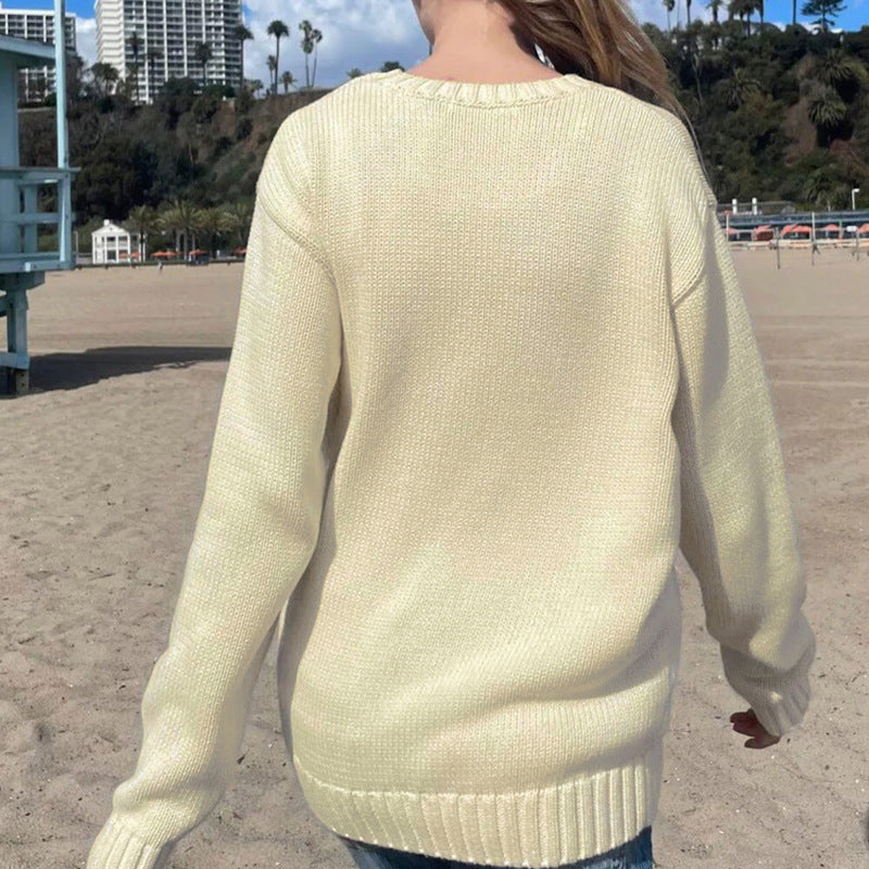 Autumn Elegant British Style Loose Retro Sweaters