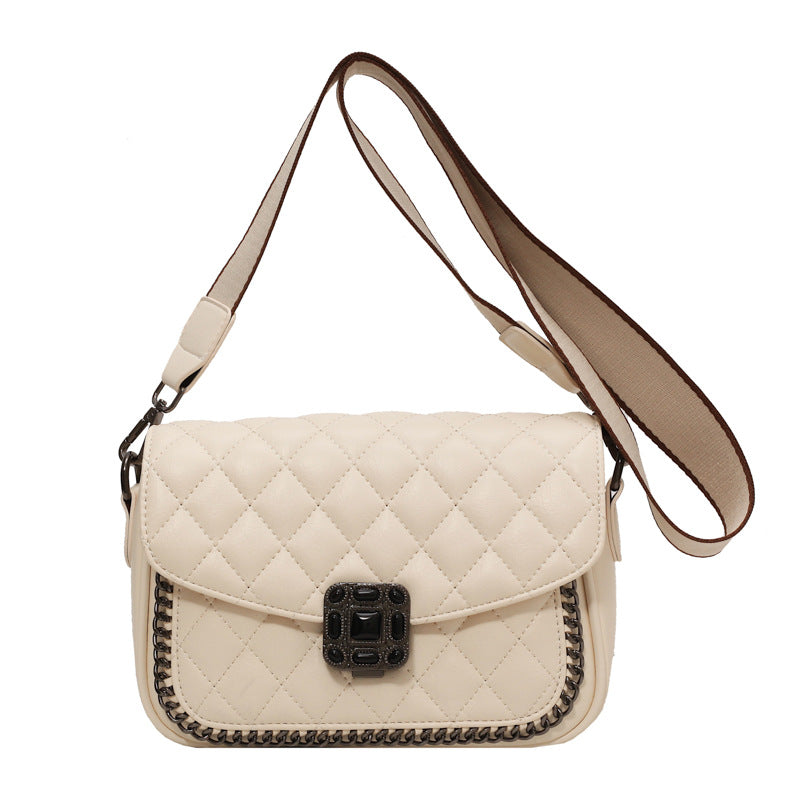 Women's Diamond Embroidery Thread Popular Texture Wide Crossbody Bags