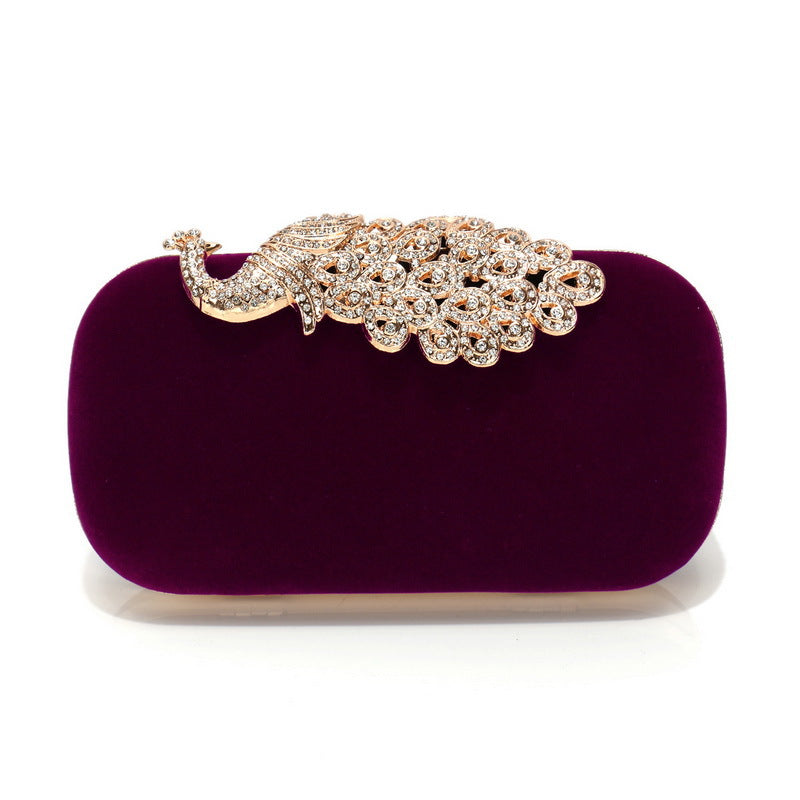 Women's Luxury Peacock Diamond Dinner Banquet All Evening Bags