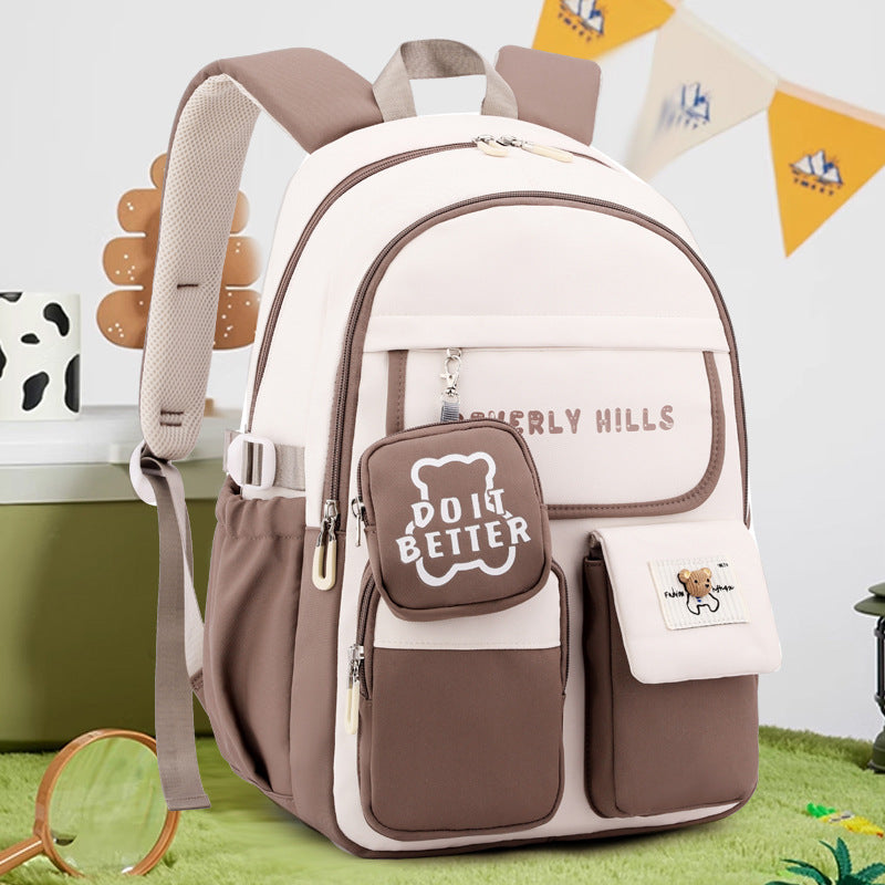 Women's Natural Fish Junior High College Large Backpacks