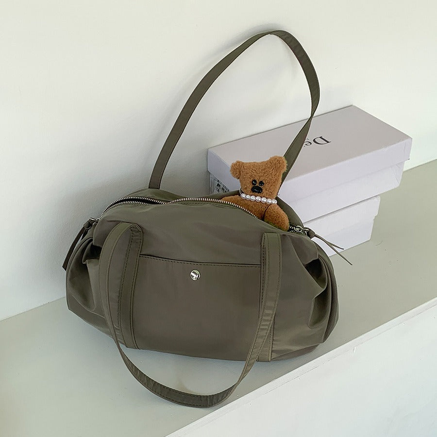 Women's Large Capacity Oval Nylon Commuter Female Shoulder Bags