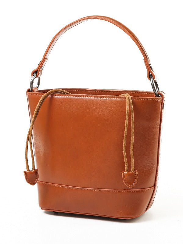 Women's Wax Cowhide Portable Fashionable Large Capacity Shoulder Bags