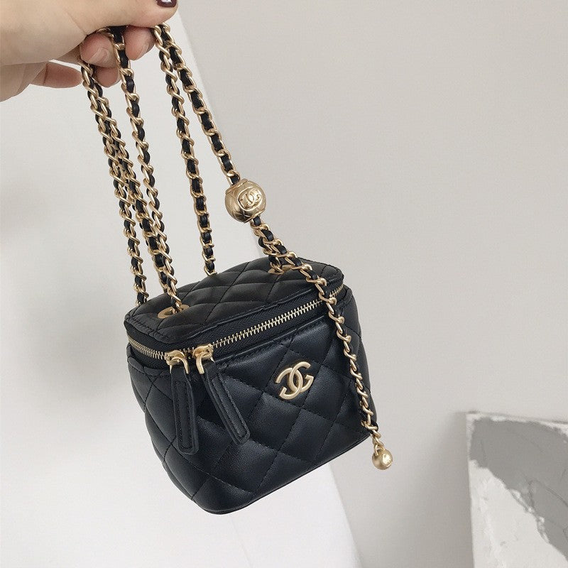 Women's Mini Lucky Beads Classic Style Box Diamond Crossbody Bags