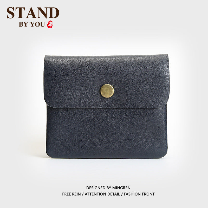 Women's & Men's Handmade Retro First Layer Cowhide Short Leather And Ladies Wallets