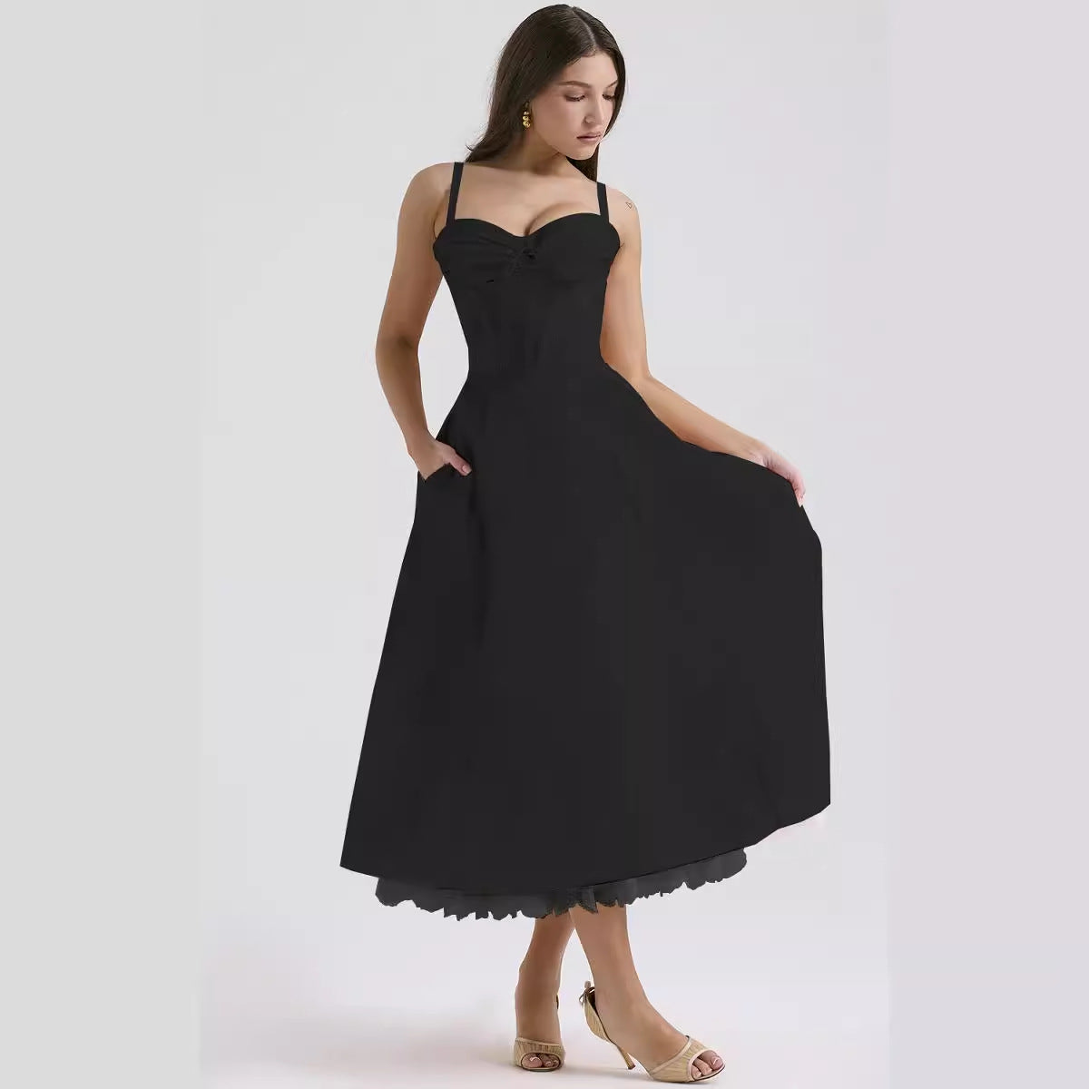 Elegant Floral Series French Summer Strap Dresses