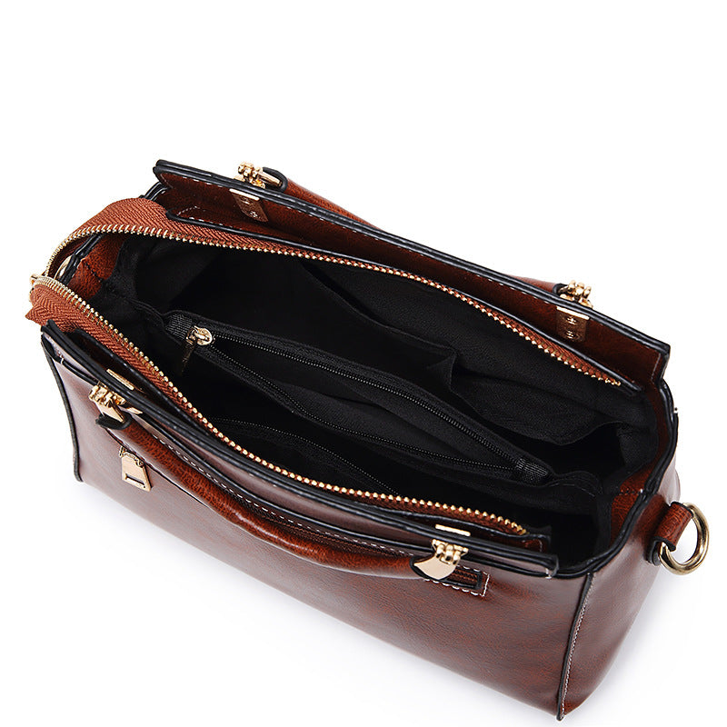 Women's Simple Spring Hand Carrying Temperament Oil Tote Bags