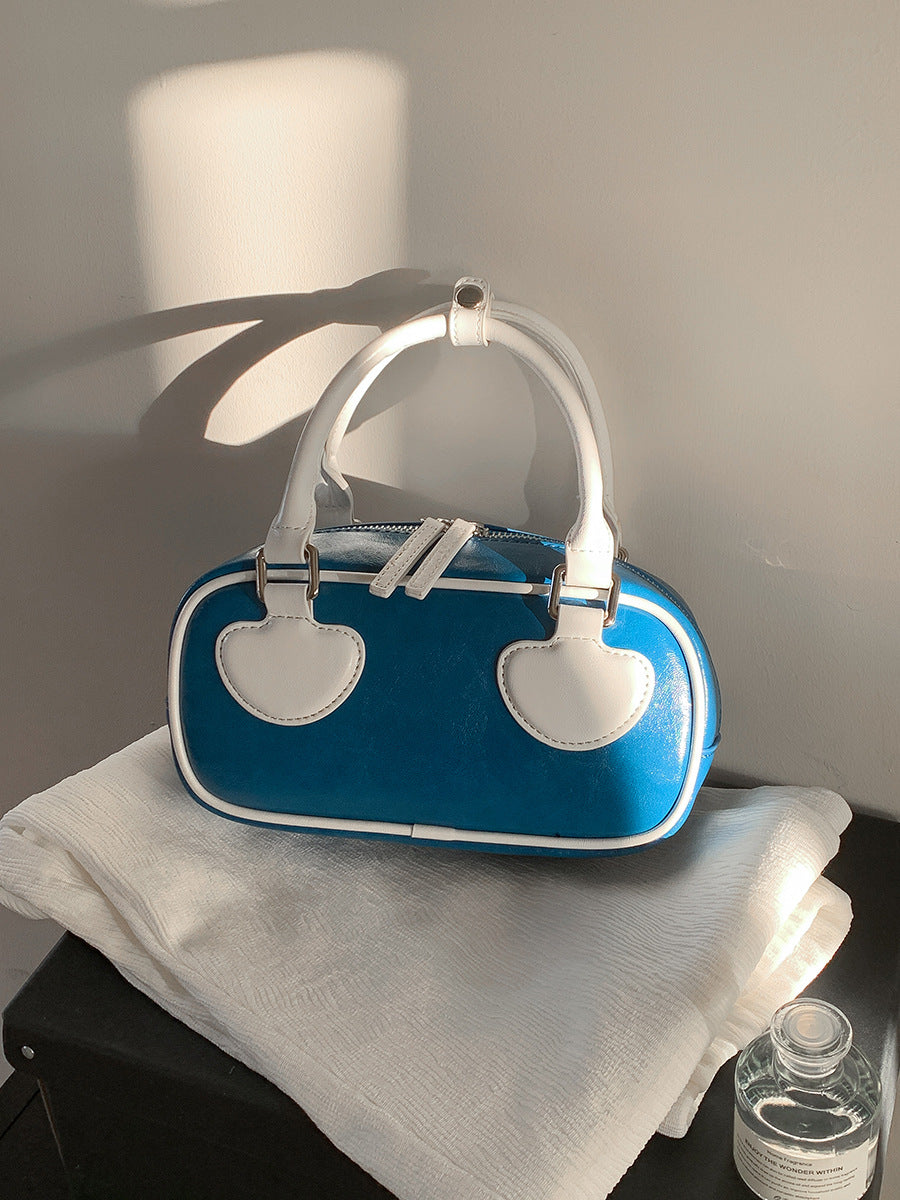 Women's Korean Style Color Contrast Patchwork Mobile Handbags