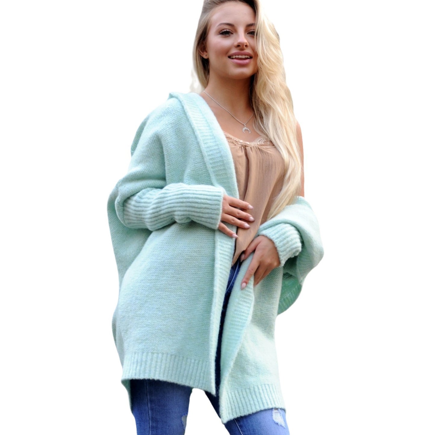 Bat Sleeved Soft Loose Back Stitching Knitwear