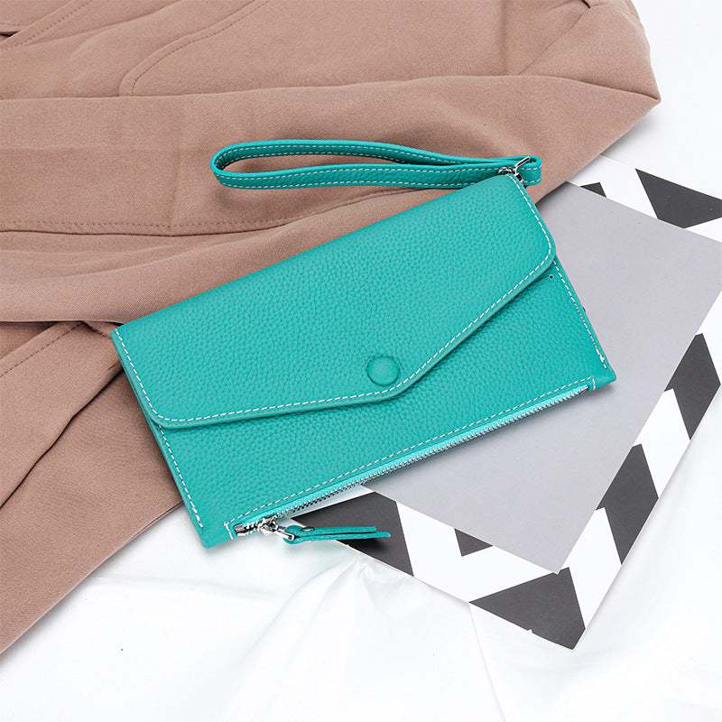 Women's Long Mobile Integrated Clutch Genuine Leather Ladies Wallets