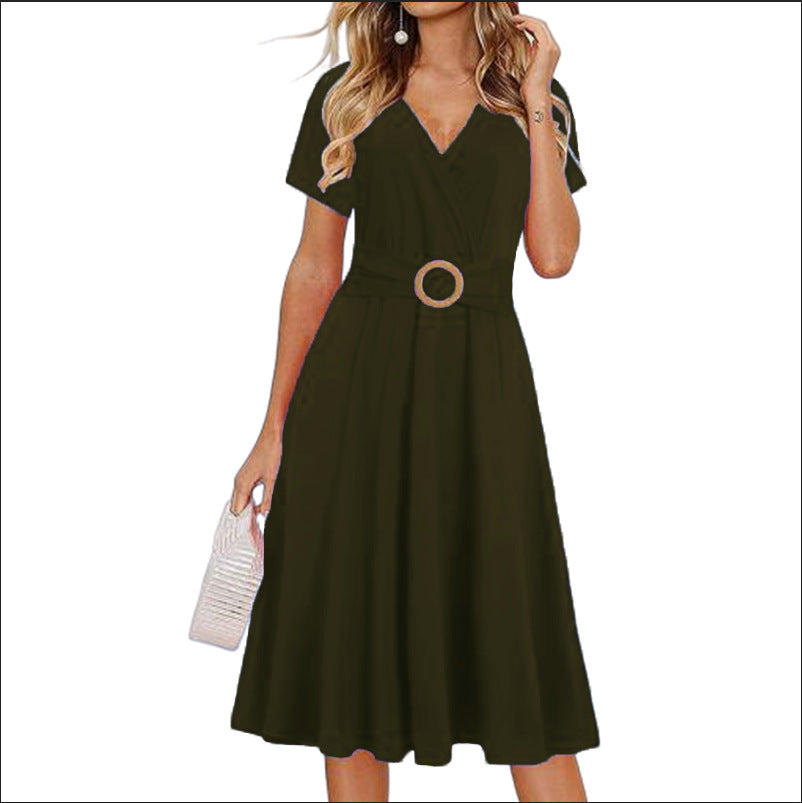 Women's Midi Dress Printed Expansion Beach Dresses