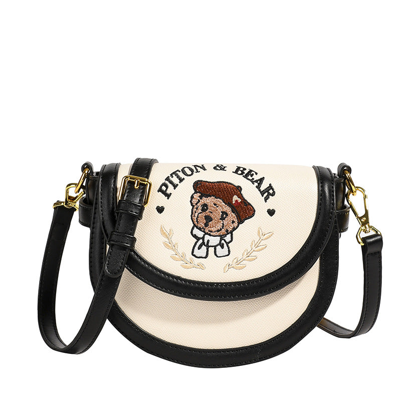 Women's Source Simple Urban Fashion Saddle Contrast Crossbody Bags