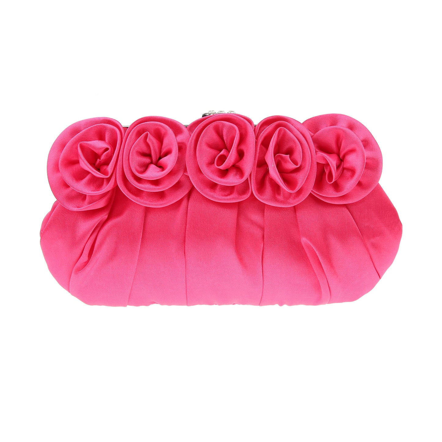 Women's Simple Three-dimensional Flower Satin Clutch Chain Evening Bags