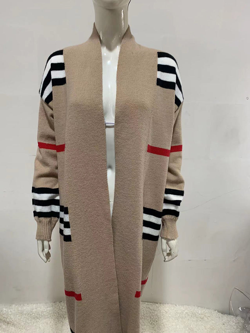 Popular Long Striped Loose Large Source Sweaters