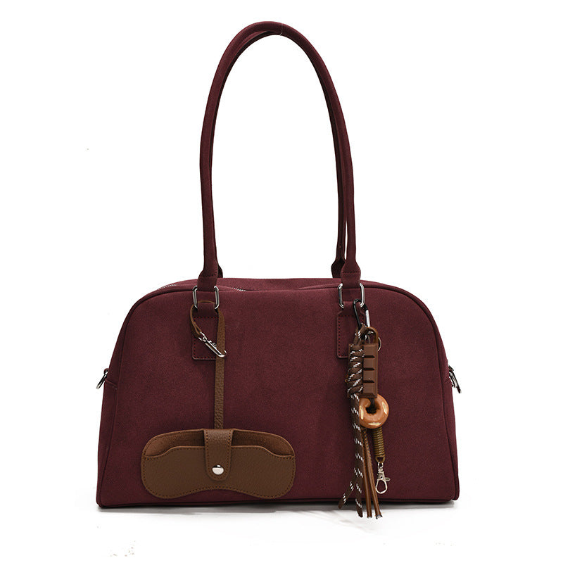 Women's Retro Frosted Large Capacity Commuter Fashionable Shoulder Bags