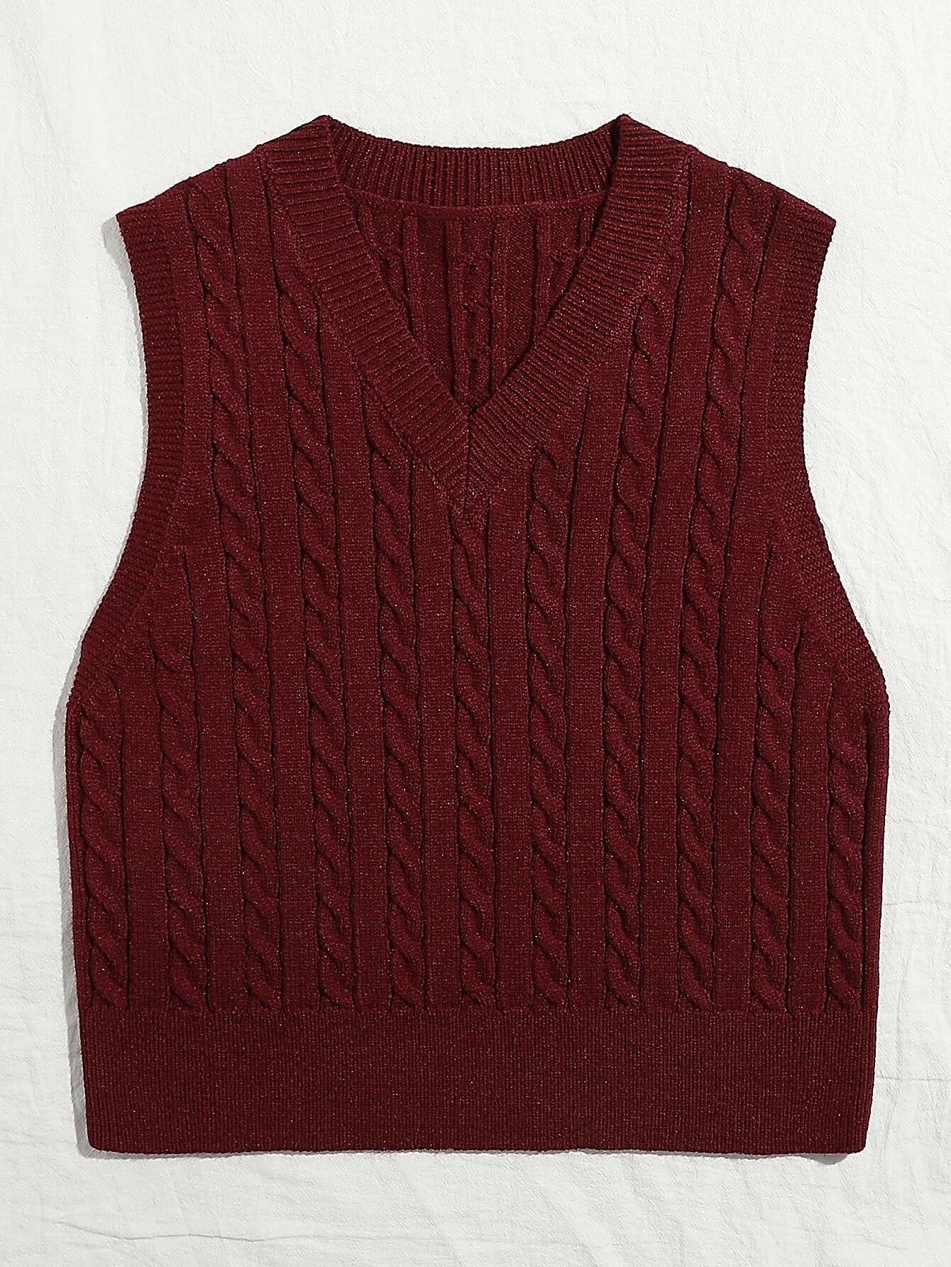 Women's Quality Knitted Twisted Pullover Sleeveless Vests
