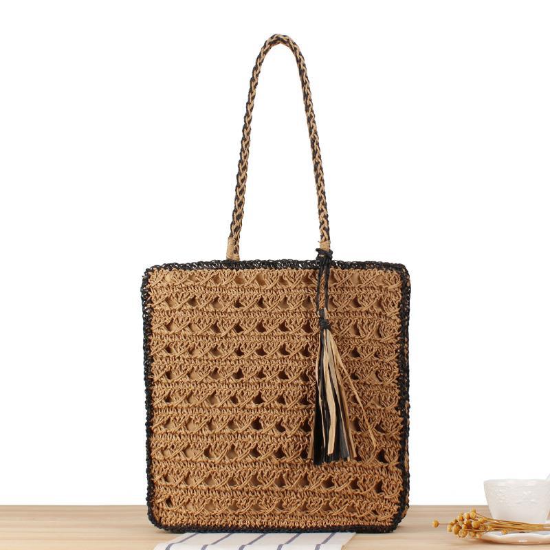 Women's Style Tassel Large Capacity Hand-woven Underarm Shoulder Bags