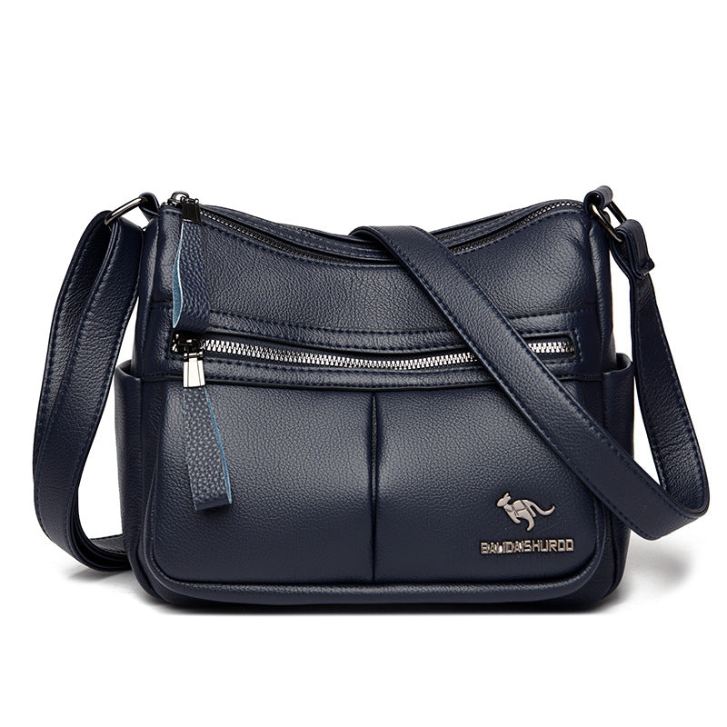 Women's Summer City Simple Big Soft Leather Crossbody Bags