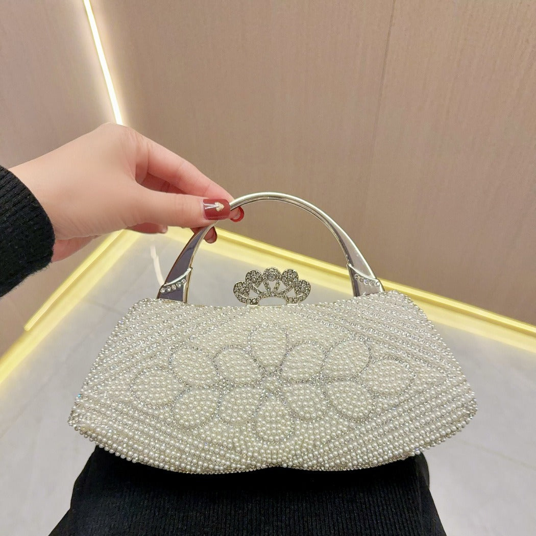 Women's Vintage Pearl Rhinestone Banquet Dinner Evening Bags