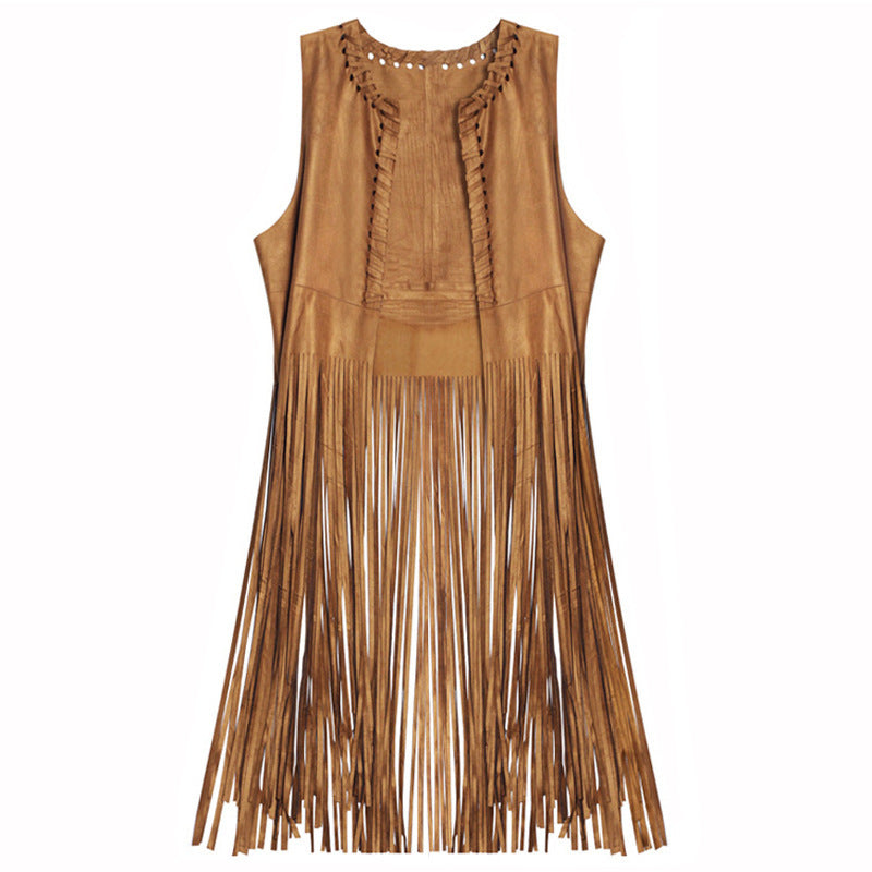 Women's & Men's & Generation Shawl Suede Tassel Western Vests