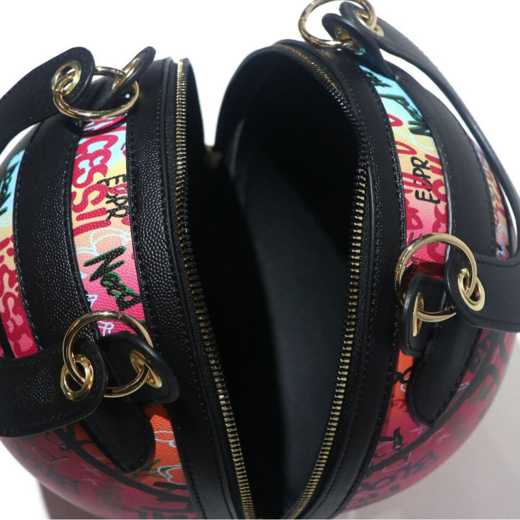 Women's Round Personalized Painted Iti Basketball Chain Bags