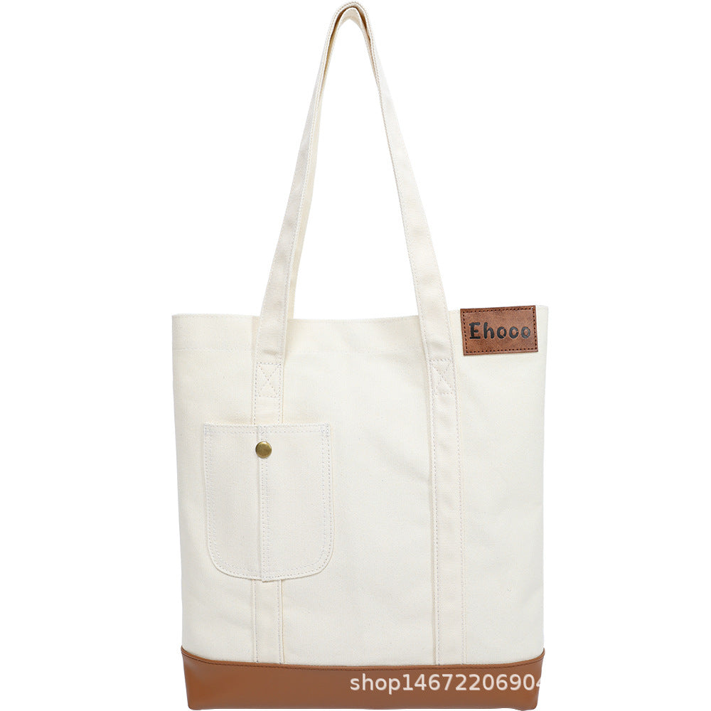 Spring Korean Style Simple Denim Commuter Large Shoulder Bags