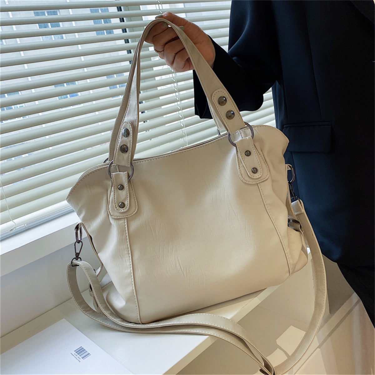 Women's Retro Fashionable Simple Korean Style Large Backpacks
