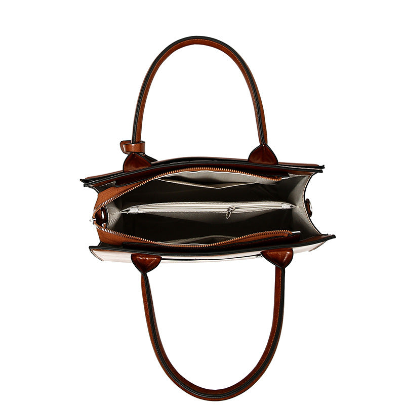 Women's Retro Match Sets Oily Leather Shoulder Bags