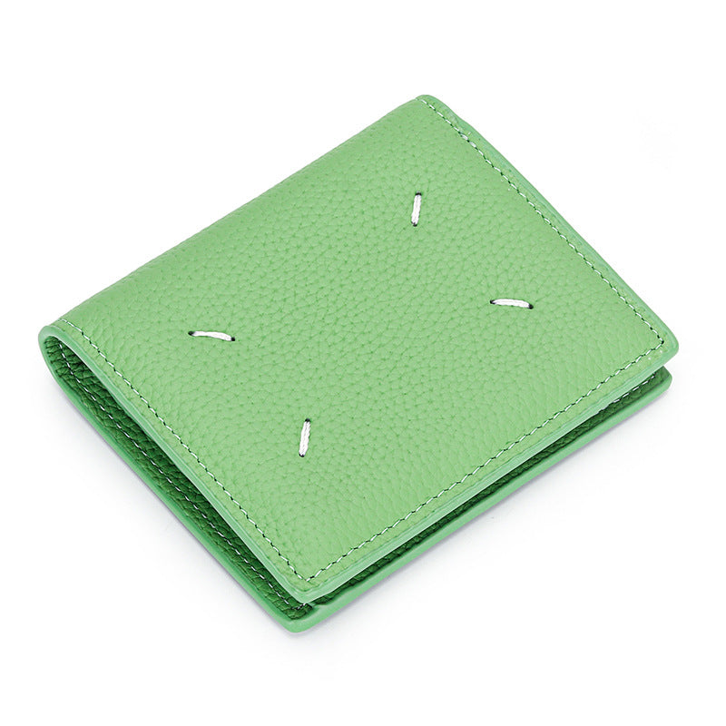 Women's Slouchy Leather Short Fold Genuine Ladies Wallets