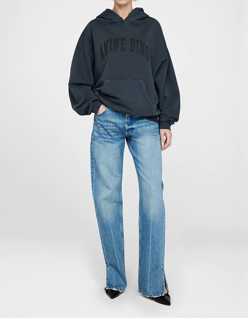 Autumn North American Niche Classic Letter Sweaters