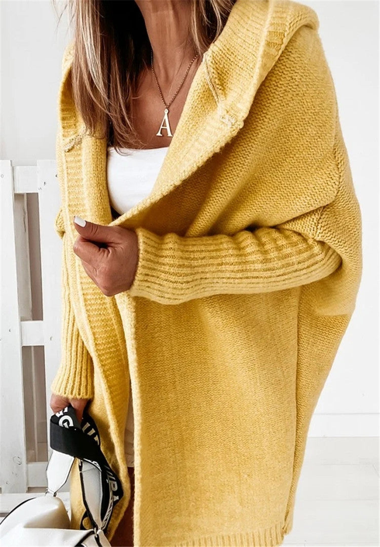 Bat Sleeved Soft Loose Back Stitching Knitwear