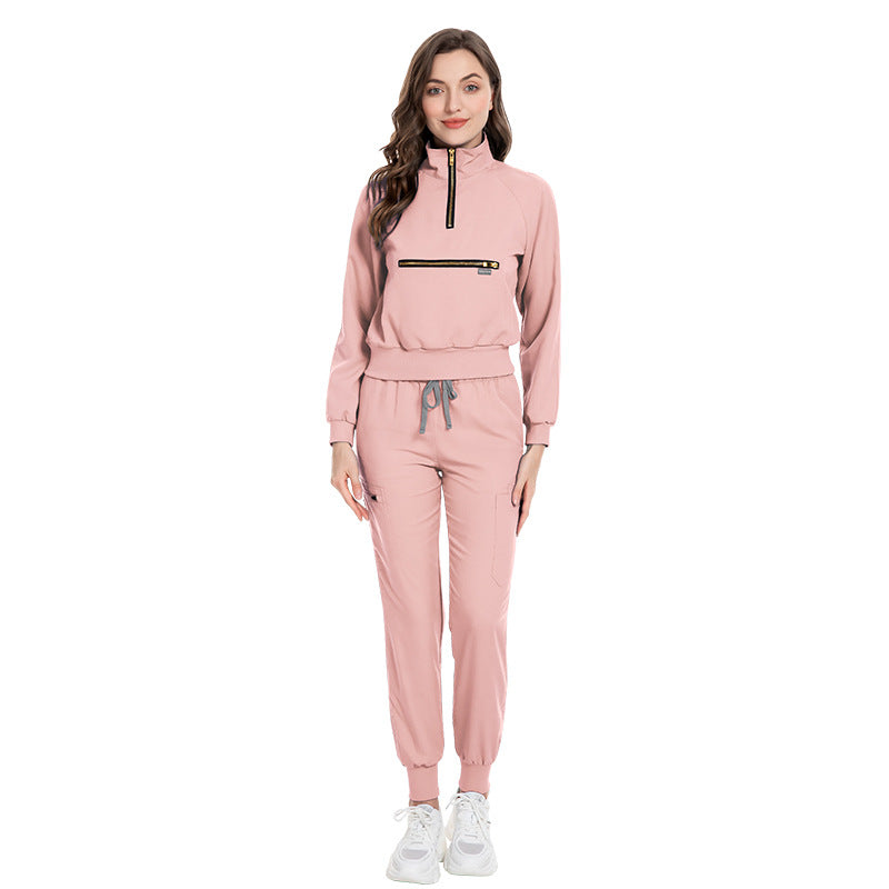 Women's & Men's Sleeve Casual Jogging Surgical Gown Split Hospital Suits