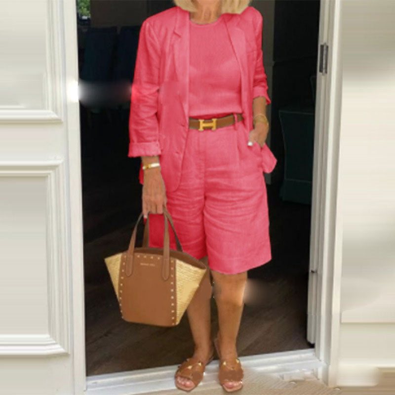 Women's Graceful Unique Cotton Small Two-piece Suits