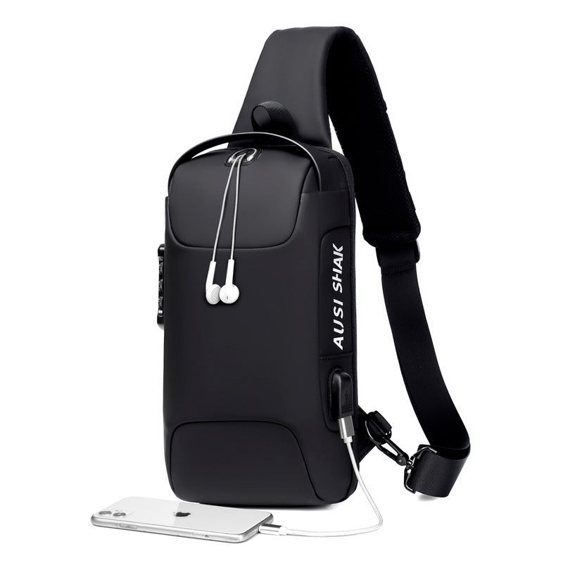 Men's Motorcycle Password Unique Support Printing Men's Chest Bags
