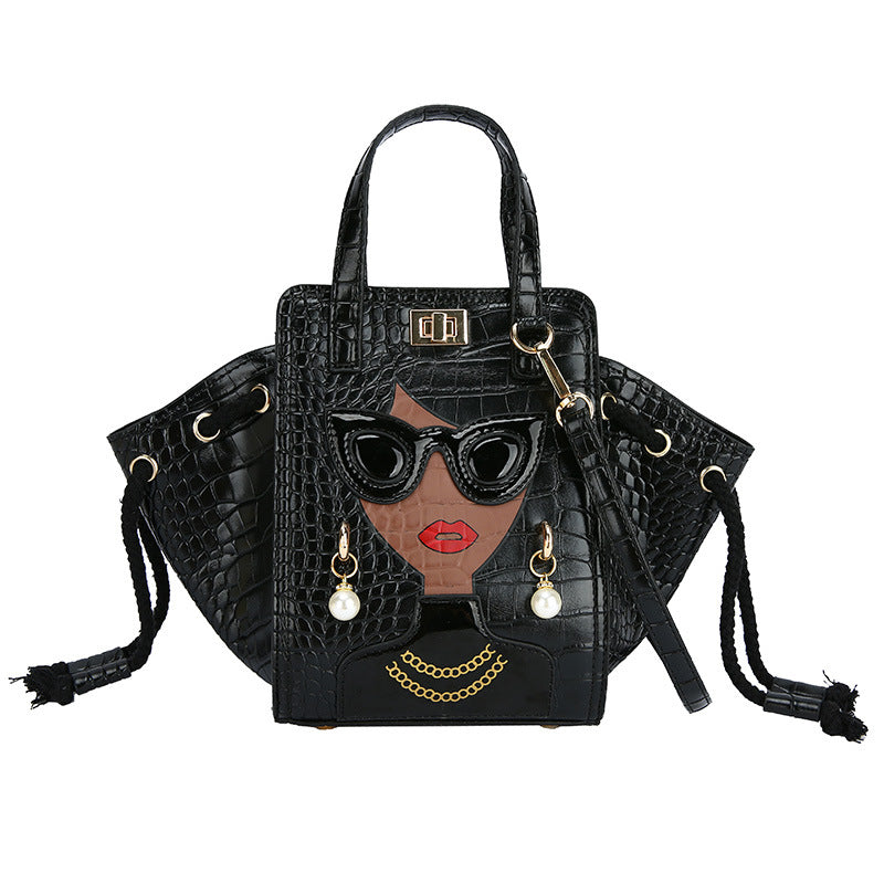Women's Stone Pattern Cartoon Young Pearl Rivets Bags