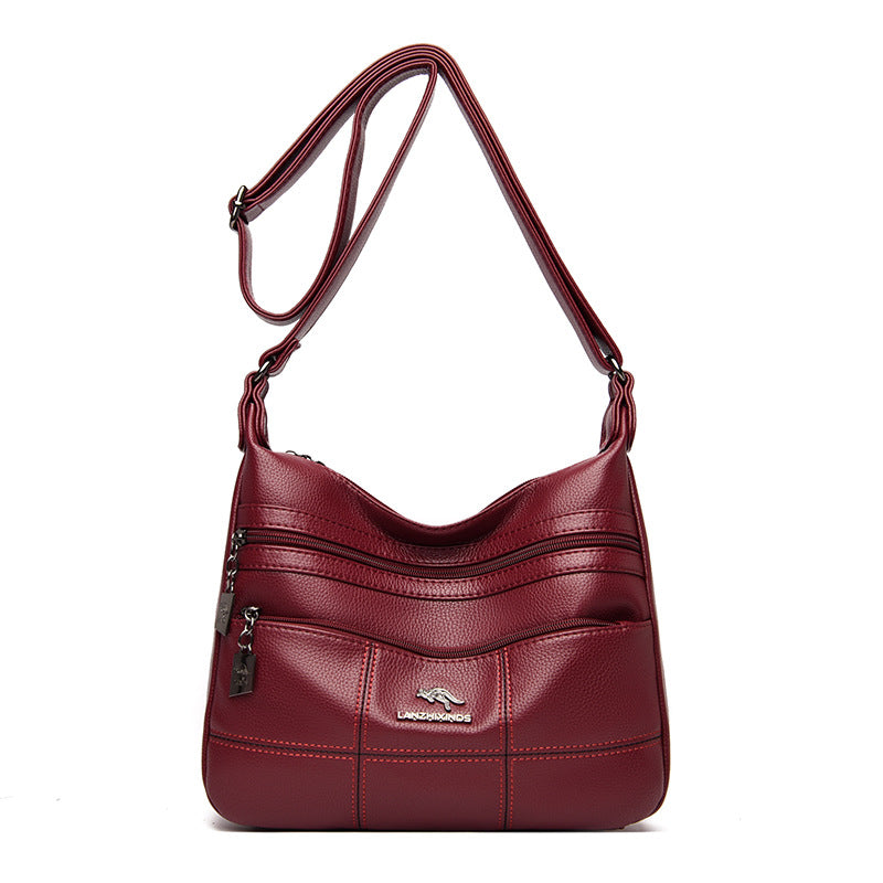 Women's Mother's Summer Tide Soft Leather Large Crossbody Bags