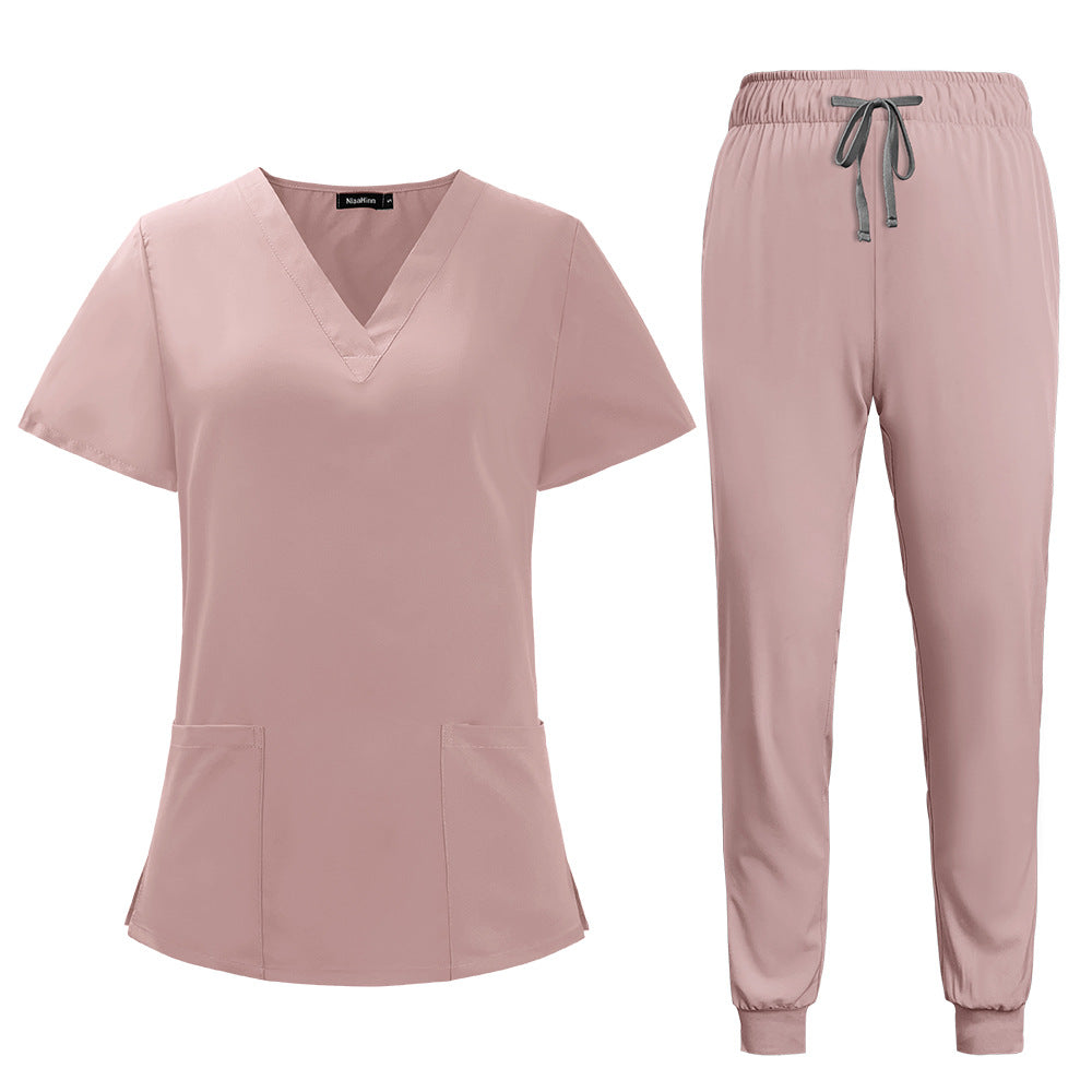 Women's & Men's & Simple Casual Hand Washing Solid Uniform