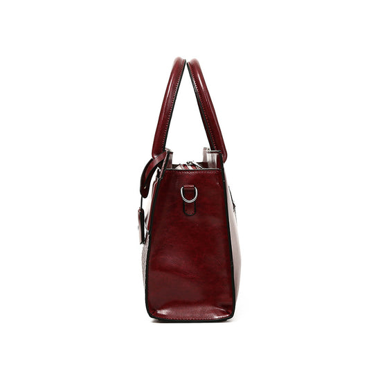 Women's Retro Match Sets Oily Leather Shoulder Bags