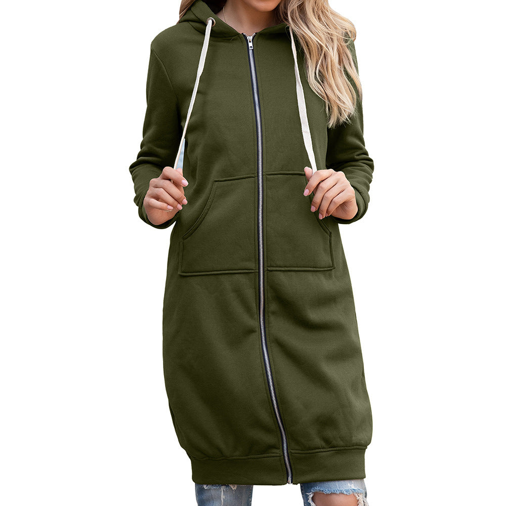 Women's Pretty New Loose Hooded Mid-length Sweaters