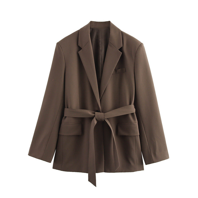 Women's Fashion Temperament With Belt Trousers Suits