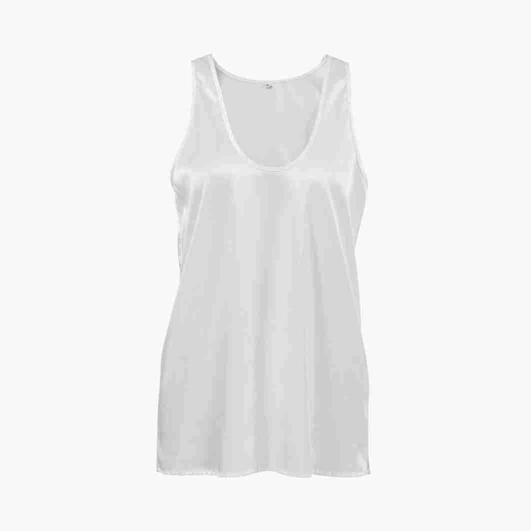 Women's Summer Solid Color Satin Sleeveless T-shirt Versatile Street Tops