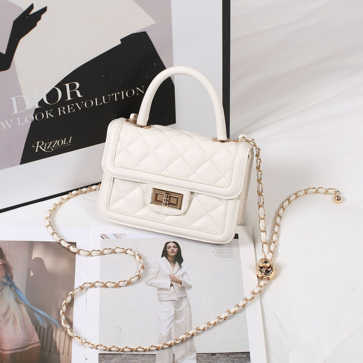 Design Rhombus Chain Fashion Trendy Classic Style Light Women's Shoulder Bag