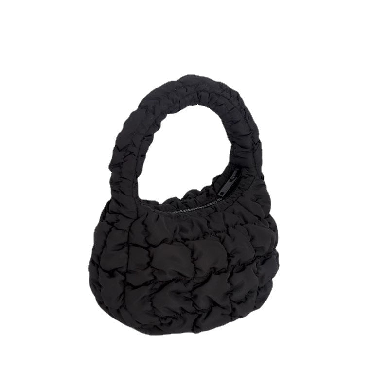 Women's Pleated Cloud Niche Plaid Bubble Down Shoulder Bags