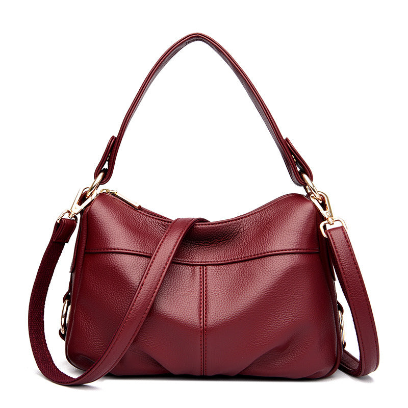 Women's Soft Leather Lightweight Large Capacity Mother's Shoulder Bags